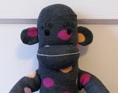Purple Polka Dot Sock Monkey