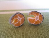 Miniatures to wear - adorable SALMON earrings - polymer clay sculpey fimo