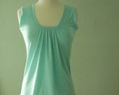 Womens Tank Top gathered scoop neck - made to order