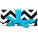 SALE Clutch in black chevron with aqua blue bow. The ALEXIS Clutch.