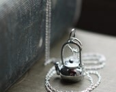 Teapot Necklace Tea Kettle European Silver