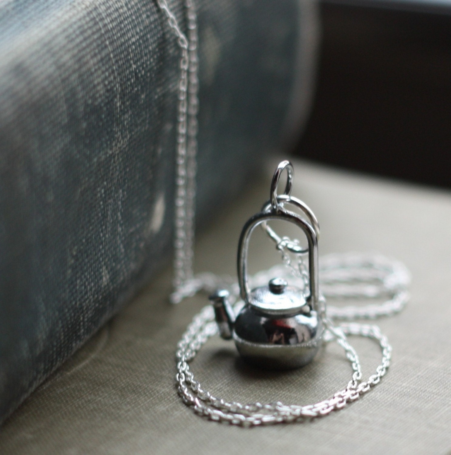 Teapot Necklace Tea Kettle European Silver