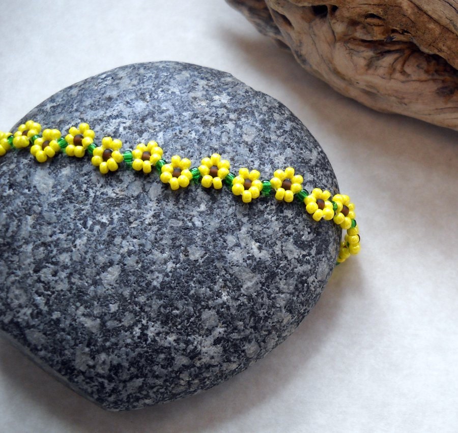 Black Eyed Susan - Beaded Anklet