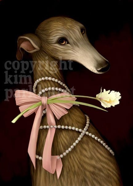 5x7 Glamour Greyhound Portrait Signed Print