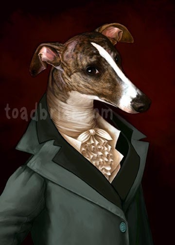 5x7 Handsome Regency Whippet Gentleman