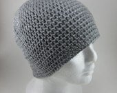Grey Beanie - Unisex Adult Crocheted Beanie Hat