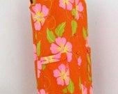 60s Malihini Shift Dress - Hawaiian Vintage Designer's Collection - Tangerine Orange Floral - Larger Size XL - XXL