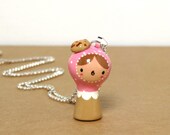Chocolate Chip Cookie Plini Doll Necklace
