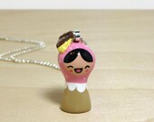 Pink Confetti Cake Plini Doll Necklace