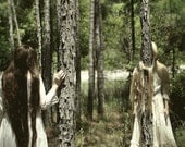 Knots - FREE SHIPPING Print Nature Trees Woods Forest Girls Sisters Green White Brown Tied Trapped Vintage Dress Surreal Creepy Photo Art