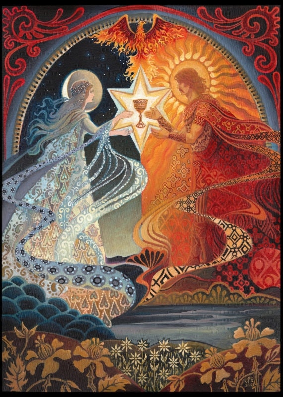 Alchemical Wedding Sacred Marriage ACEO ATC Altar Art