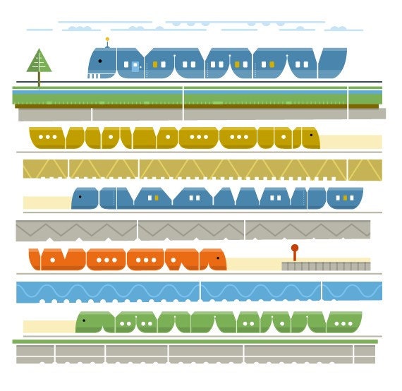Print-Hikari 511 (Japanese Trains)