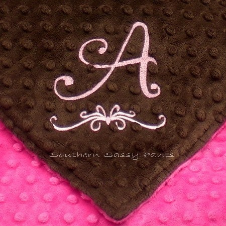 Personalized Baby Blanket , Embroidered Minky Baby Blanket ,  Design Your Own Stroller Blanket , 30x40