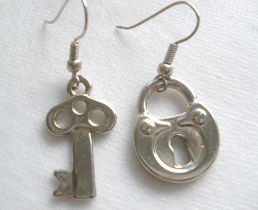 Lock and Key Earrings