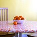 Fitted/Elasticized Laminated Cotton Tablecloth for Medium ROUND table Tables -- Custom Order -- bpa and pvc FREE