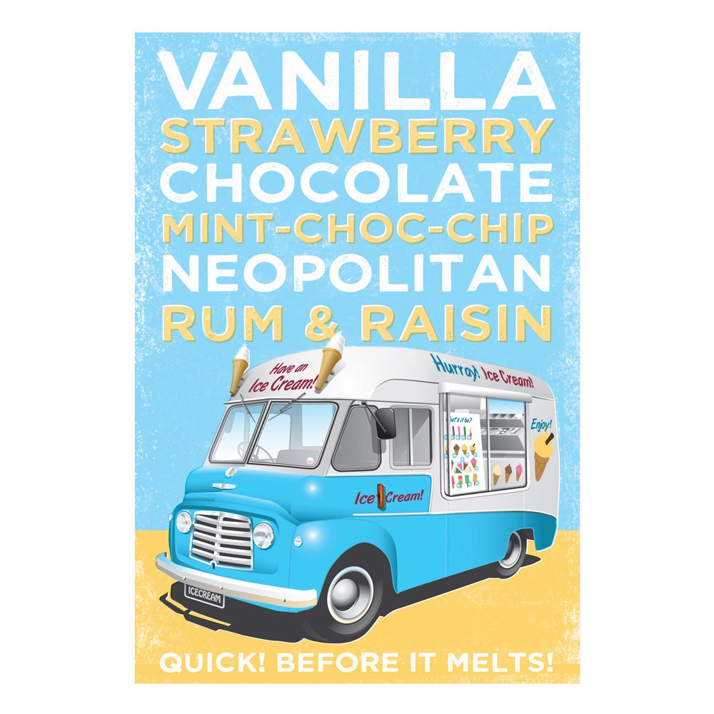 Print of Classic Ice Cream Van