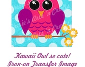 Instant Download, Owl Iron On Transfer Pattern, Whimsical Art, Owl Graphics, Owl Clip Art CU and PU