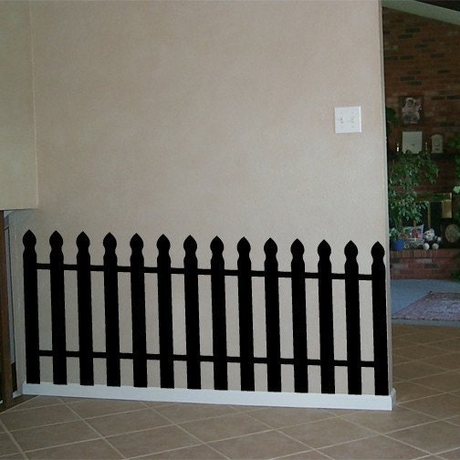 Large Picket Fence Wall Decal 26 inch by 54 inch