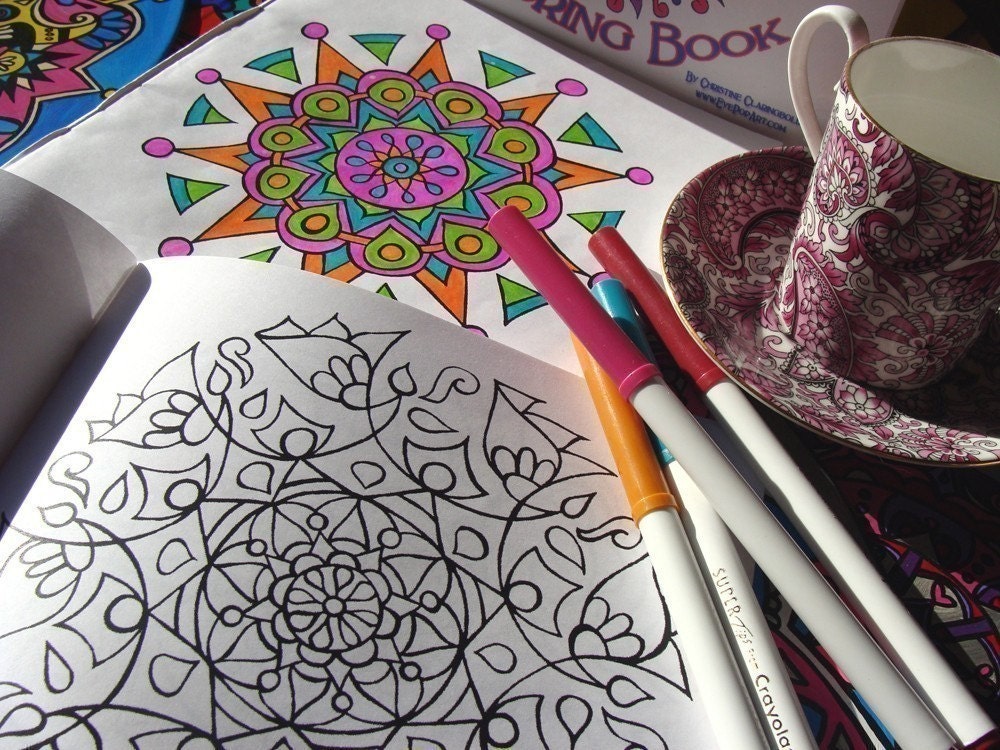 Mod Mandalas Coloring Book - 12 pages of Geometric Patterns to Color - Meditation and Relaxation