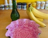 Mandala Record Bowl in Honeysuckle Pink