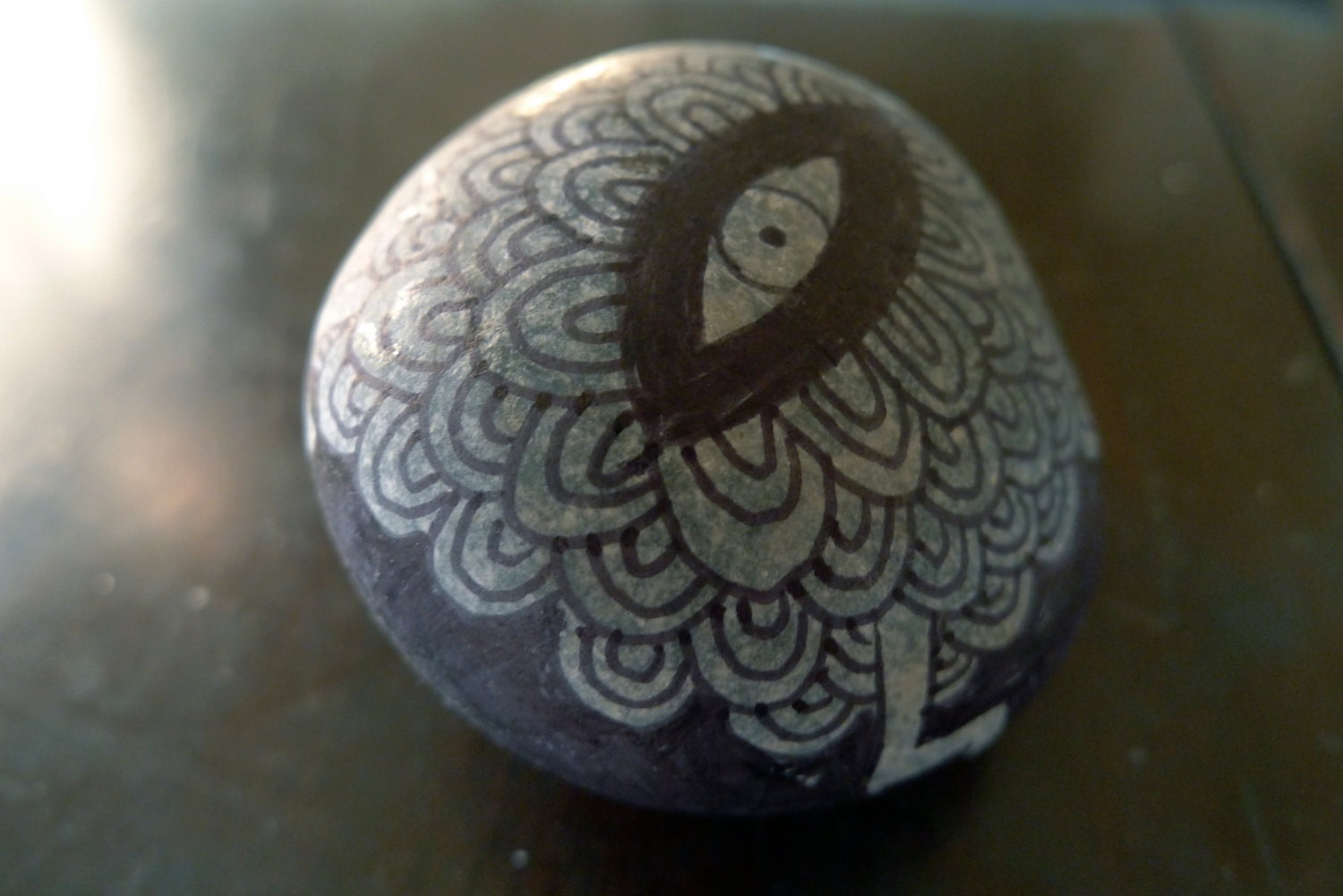 Eye of the Storm -- Illustrated beachstone super strong magnet monster - FREE US SHIPPING