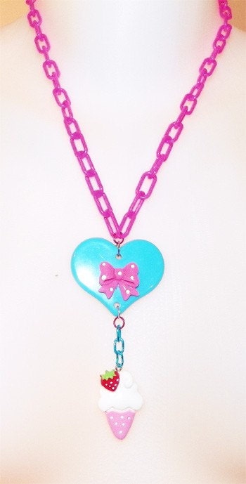 Kawaii Heart Icecream Necklace