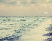 beach photography ocean photograph wall art beach cottage decor blue decor pink decor Love, Beach 8x10