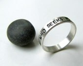 She Who Seeks Peace Within stamped sterling silver ring - made to order