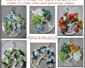 Custom Tree of Life Pendant Your Choice Colors Gemstones Birthstones Family Tree Personalized Sterling Silver Wire Wrapped