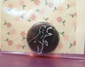 Black 1 inch T-rex Pinback Button trex Tyrannosaurus Rex Dinosaur