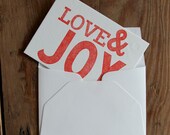Love & Joy: Letterpress Flat Cards and Envelopes (6ct)