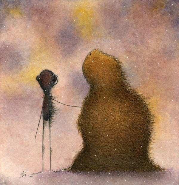 The Ever Silent Spaces fine art giclee print reproduction of an original watercolor and ink illustration