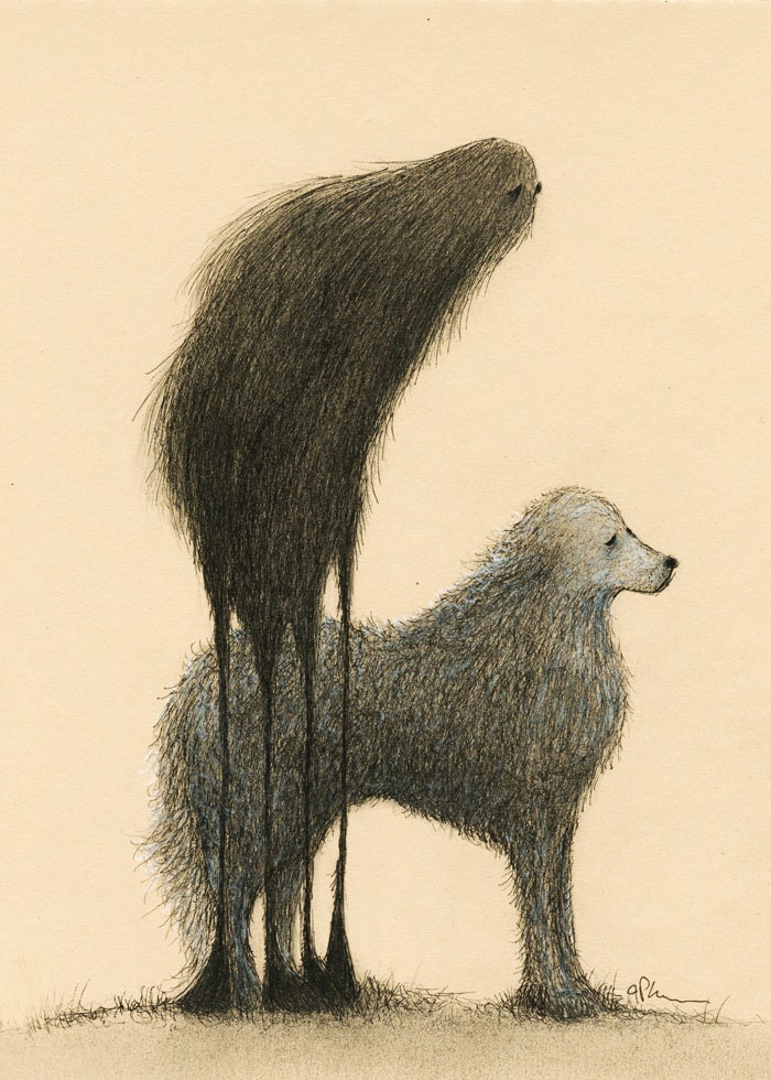 In One Form Or Another 5 x 7 fine art giclee print reproduction of an original charcoal and ink illustration