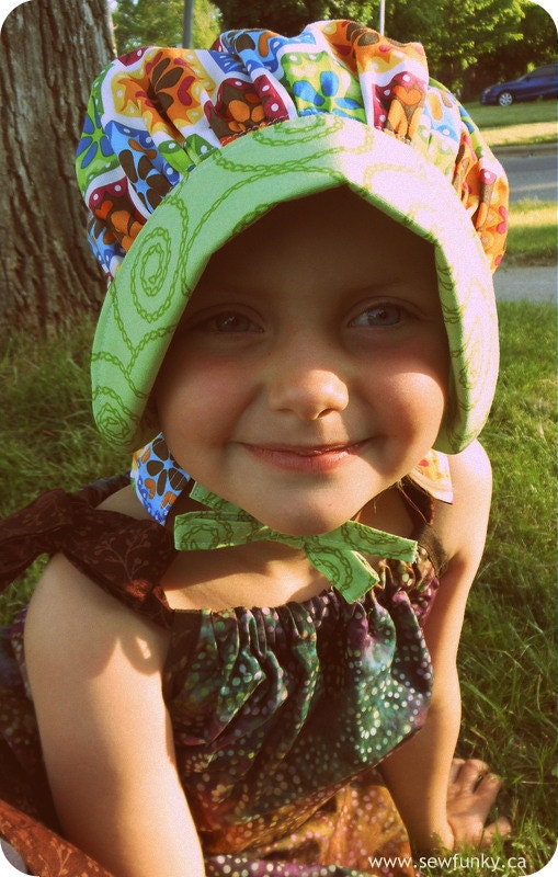 Bonnet Sun Hat - Sun Bonnet for Baby Toddler Child Organic Rainbow Kaleidoscope