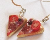 Slice of Pepperoni  Pizza Earrings