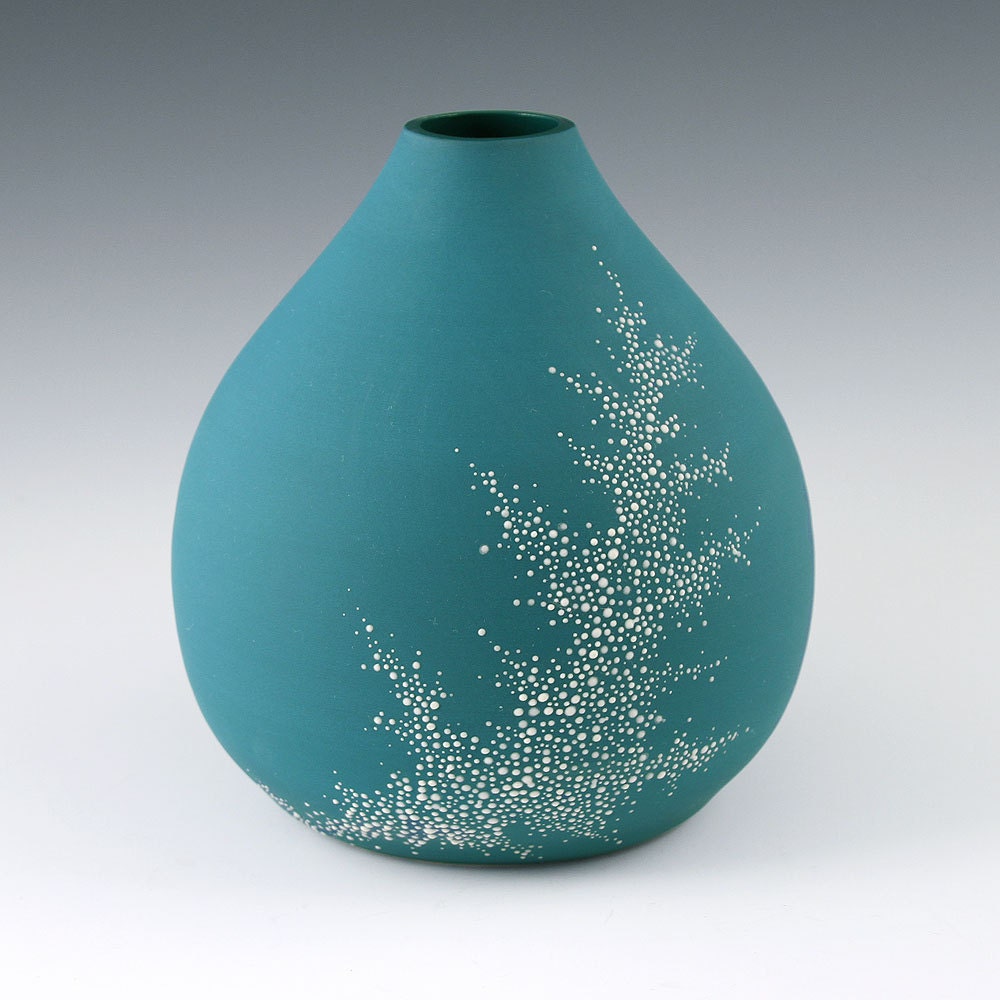Vase Aqua - SALE Porcelain Pebble Vase in Aqua