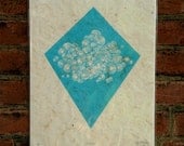Sky Kite Woodcut Print, Woodblock Print