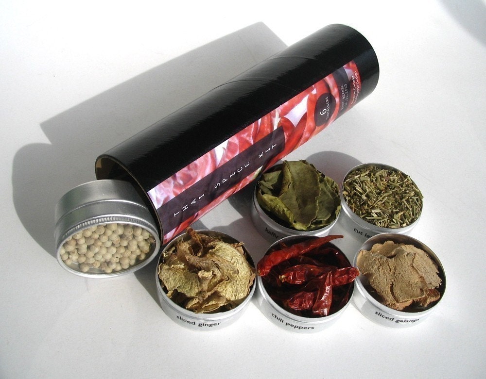 small thai spice kit with recipes. savor the fragrant flavors of thailand.