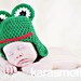 baby frog photography prop ear flap beanie