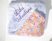 Retro Purple and Orange Floral Kitchy Minky Baby Blanket