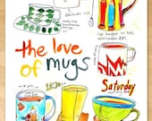 The love of mugs - A4 inch print