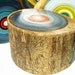 Original Large Abstract Art in Blues by Tree Rings by Tracy Melton