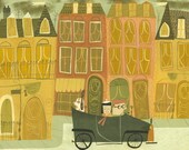 Newbury Street Boston 1938.  Limited edition print by Matte Stephens.