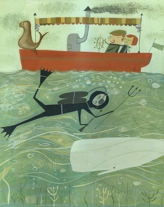 Alfred, Mabel and George. Limited edition print of an original painting by Matte Stephens.
