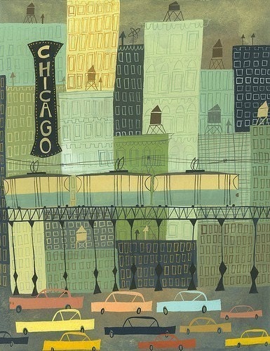 Chicago. Limited edition 13x19 print by Matte Stephens.