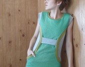 Spicy Toast Miss Wilda green grey pocket top retro small kanga pouch spring