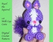 Pearl the Squirrel Digital PDF Crochet Pattern 1st Milk Cap Cutie Stuffed Animal Toy Doll  Ornament ClipOn