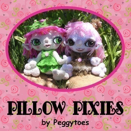 SALE PDF Digital Pillow Pixie Elf Fairy Doll Crochet Pattern by Peggytoes