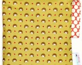 Medium 9 x 12 Wet bag / Swim / Diapers / Gym / Hedgehog Heaven Fabric  /  SEALED SEAMS and Snap Strap