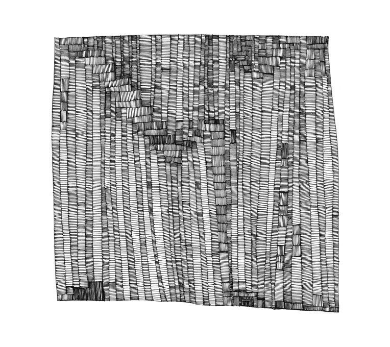 Library Doors 8x10 Abstract Fine Art Archival Print of Original Pen and Ink Drawing